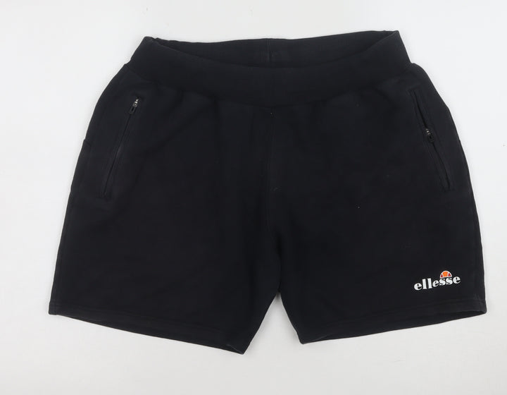 Ellesse Men's Black Fleece Sweat Shorts Size L Regular Fit Activewear