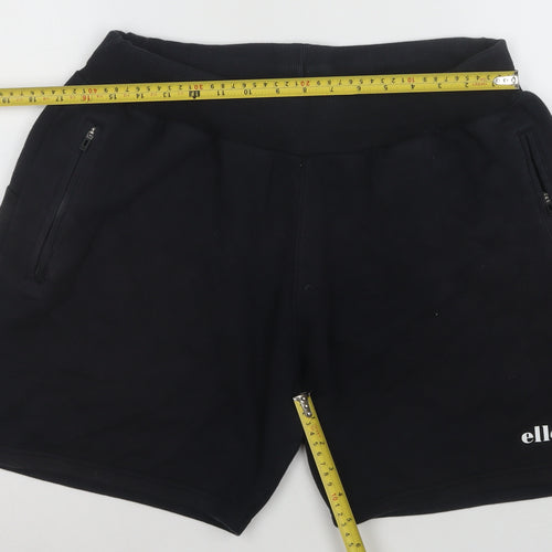 Ellesse Men's Black Fleece Sweat Shorts Size L Regular Fit Activewear