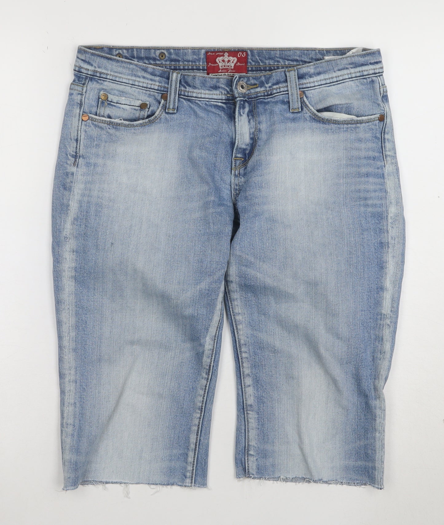 Amisu Women Blue Denim Bermuda Shorts Size 14 Stretch Cotton