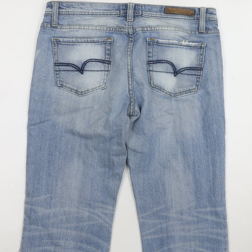 Amisu Women Blue Denim Bermuda Shorts Size 14 Stretch Cotton