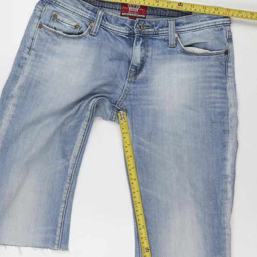Amisu Women Blue Denim Bermuda Shorts Size 14 Stretch Cotton