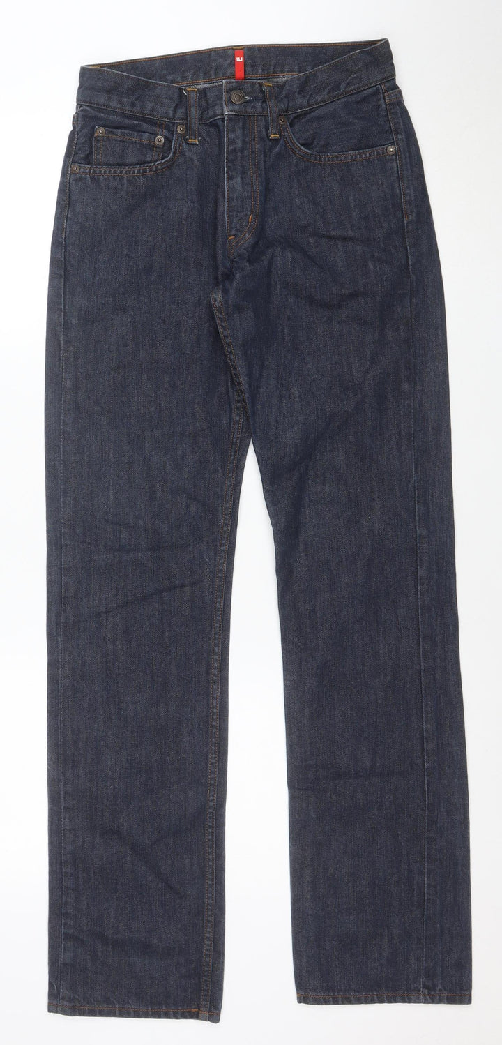 Uniqlo Women Blue Straight Leg Jeans Size 10 Regular Fit Denim