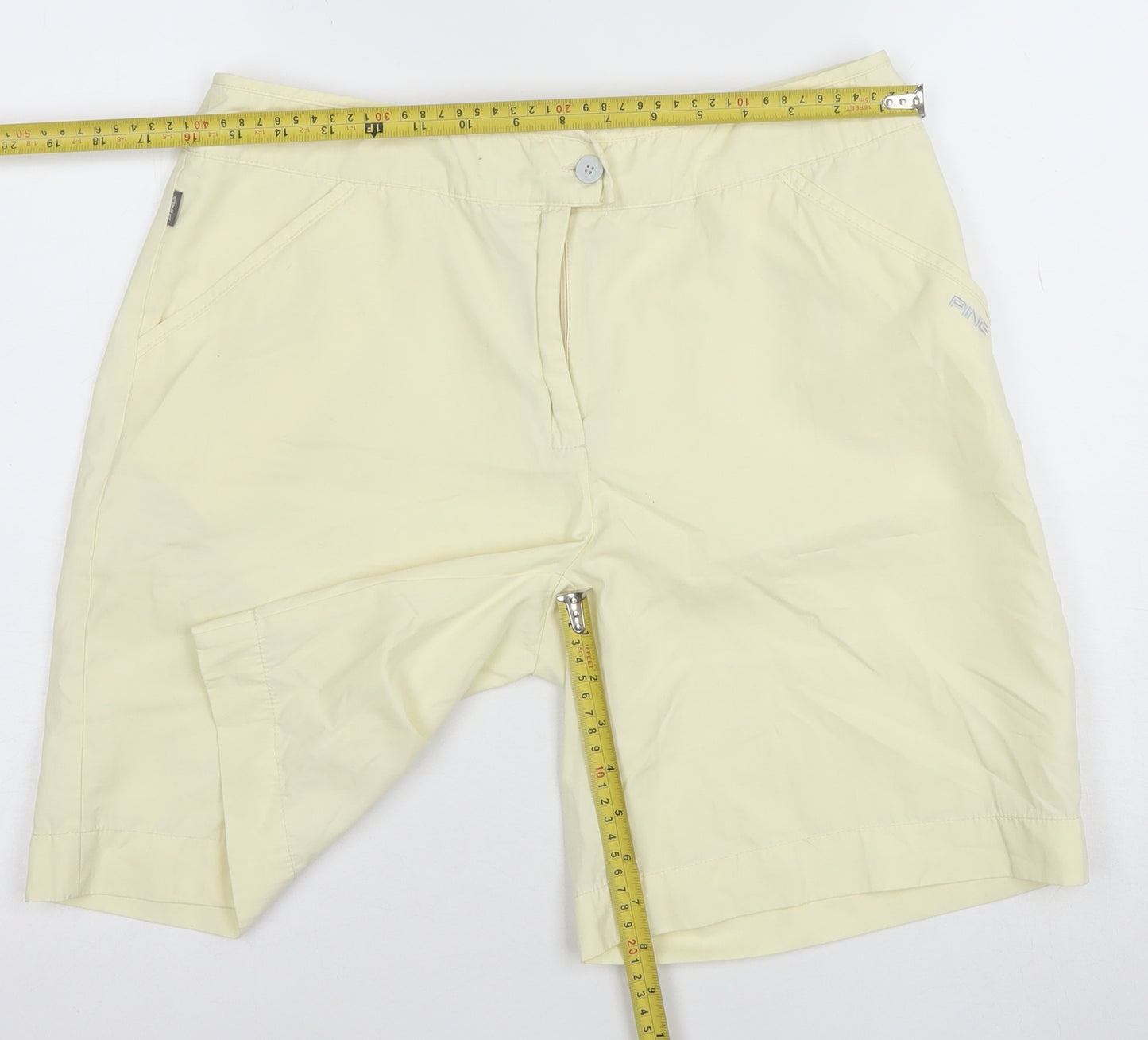 PING Collection Womens Beige Size 14 Chino Golf Shorts