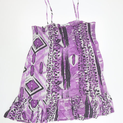 Store Twenty One Women’s Purple Cotton Asymmetric Summer Dress Size 10