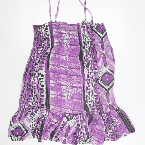 Store Twenty One Women’s Purple Cotton Asymmetric Summer Dress Size 10