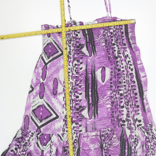Store Twenty One Women’s Purple Cotton Asymmetric Summer Dress Size 10