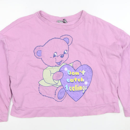 ASOS Design Women's Pink Cotton Pullover Sweatshirt Size 12