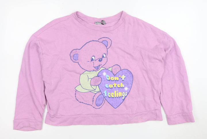 ASOS Design Women's Pink Cotton Pullover Sweatshirt Size 12