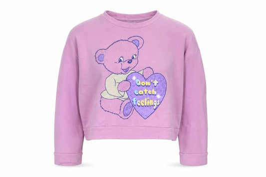 Front view of ASOS Design Women's Pink Cotton Pullover Sweatshirt, size 12