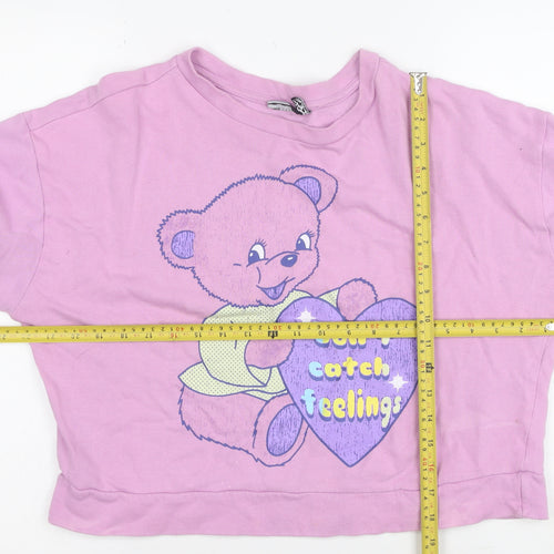 ASOS Design Women's Pink Cotton Pullover Sweatshirt Size 12