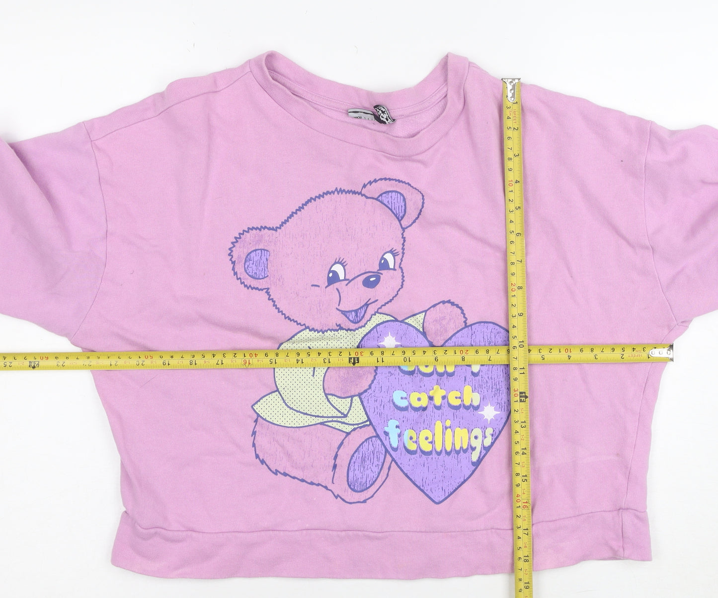 ASOS Design Women's Pink Cotton Pullover Sweatshirt Size 12