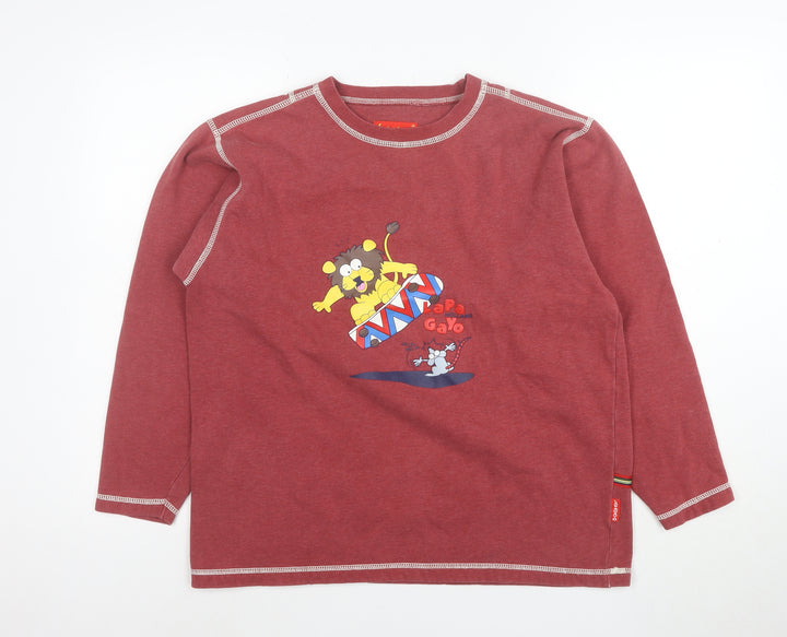 Lapagayo Holland Women's Red Pullover Sweatshirt Size 12 Graphic Print