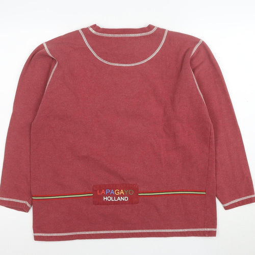 Lapagayo Holland Women's Red Pullover Sweatshirt Size 12 Graphic Print