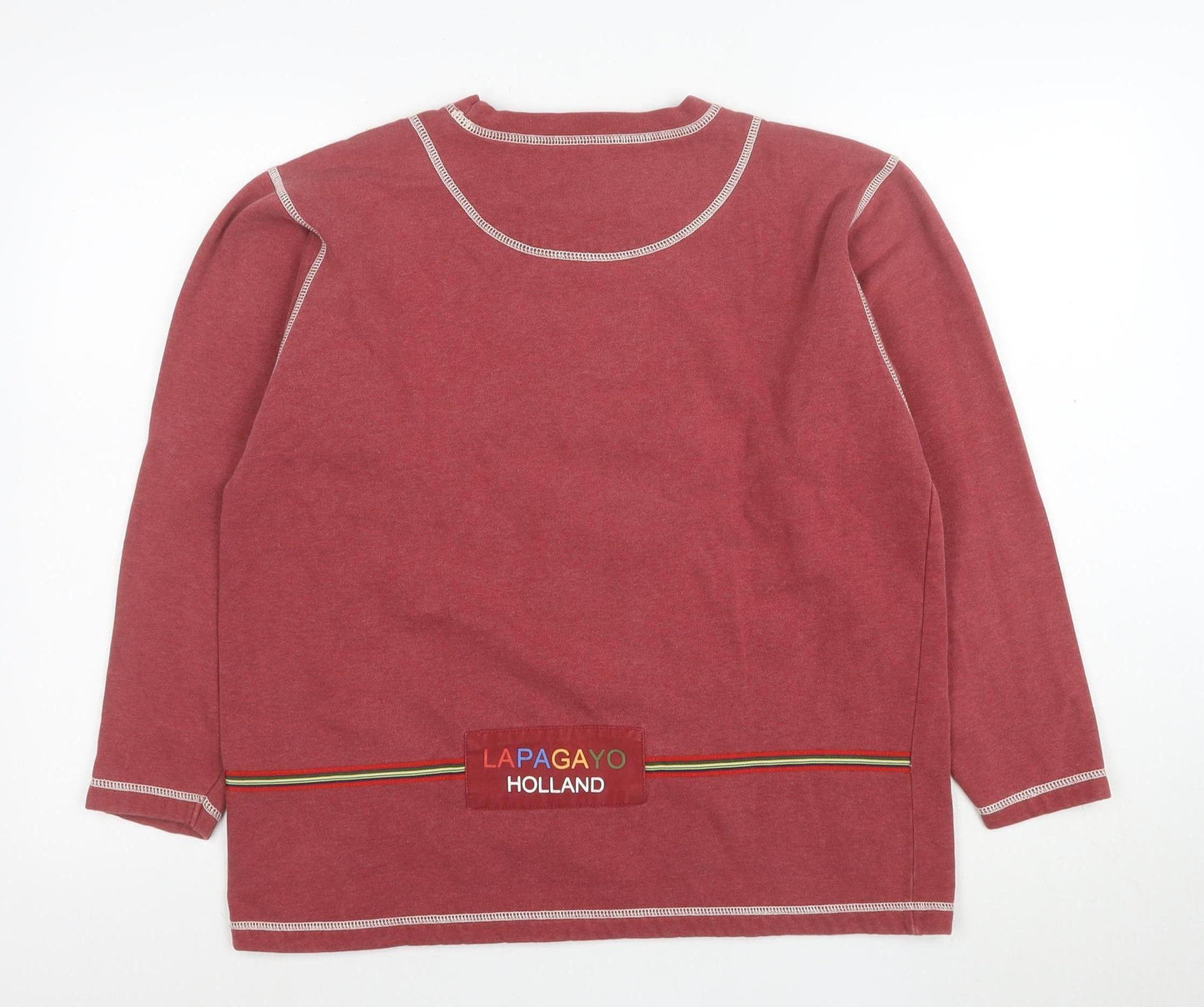 Lapagayo Holland Women's Red Pullover Sweatshirt Size 12 Graphic Print