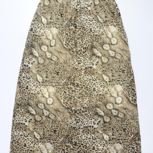 Sugar 7 Women's Beige Animal Print Strapless Midi Dress Size S