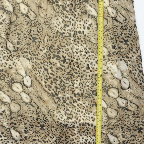 Sugar 7 Women's Beige Animal Print Strapless Midi Dress Size S