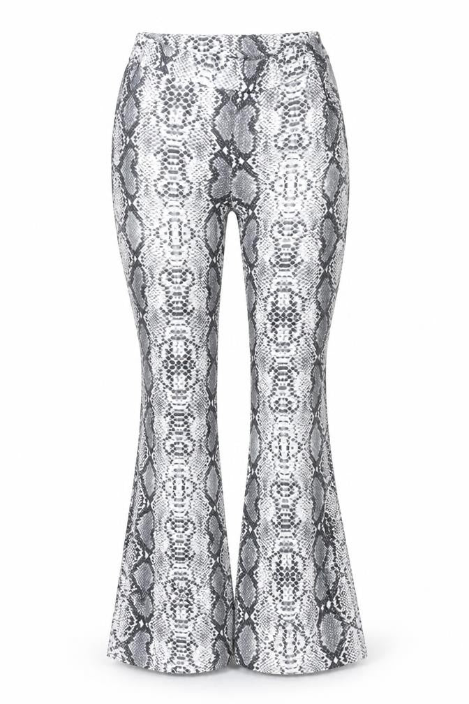 Pink Vanilla Women Grey Snake Print Stretch Leggings Size S