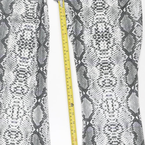 Pink Vanilla Women Grey Snake Print Stretch Leggings Size S
