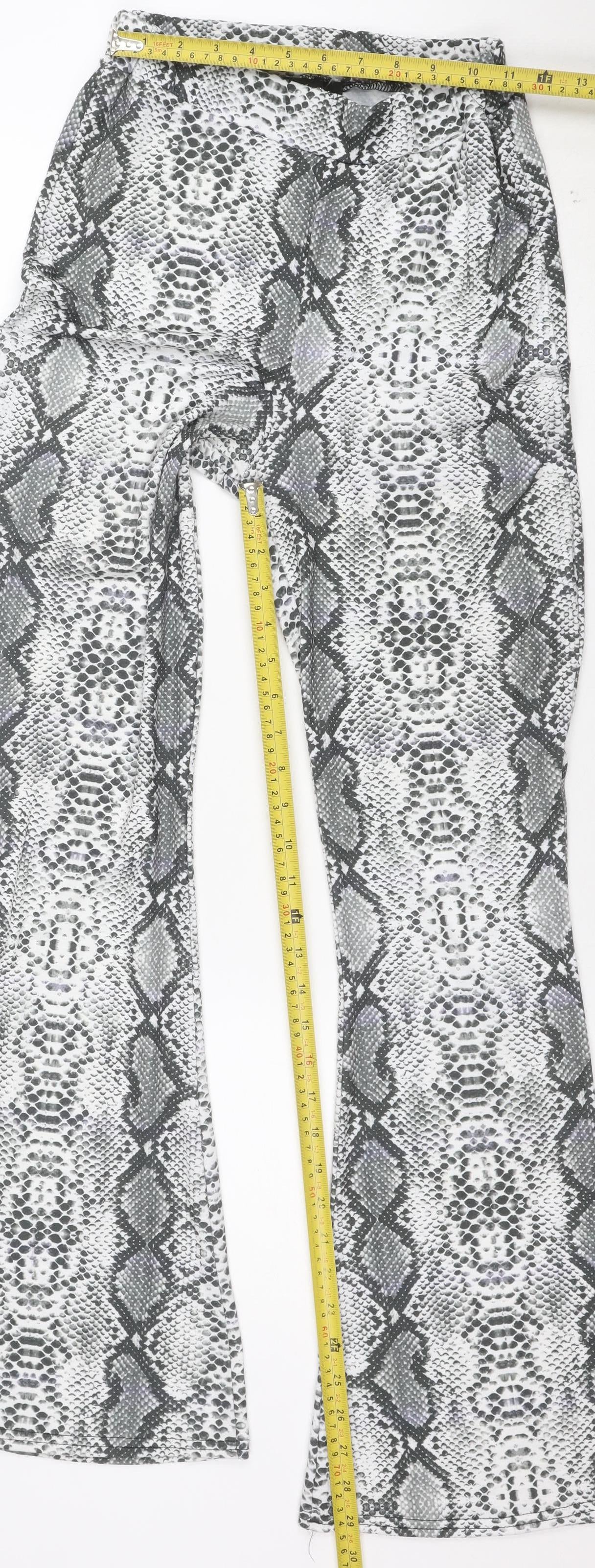 Pink Vanilla Women Grey Snake Print Stretch Leggings Size S