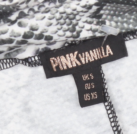 Pink Vanilla Women Grey Snake Print Stretch Leggings Size S