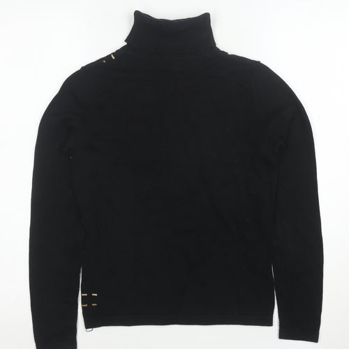 Mexx Women's Black Roll Neck Jumper Size S 100% Cotton