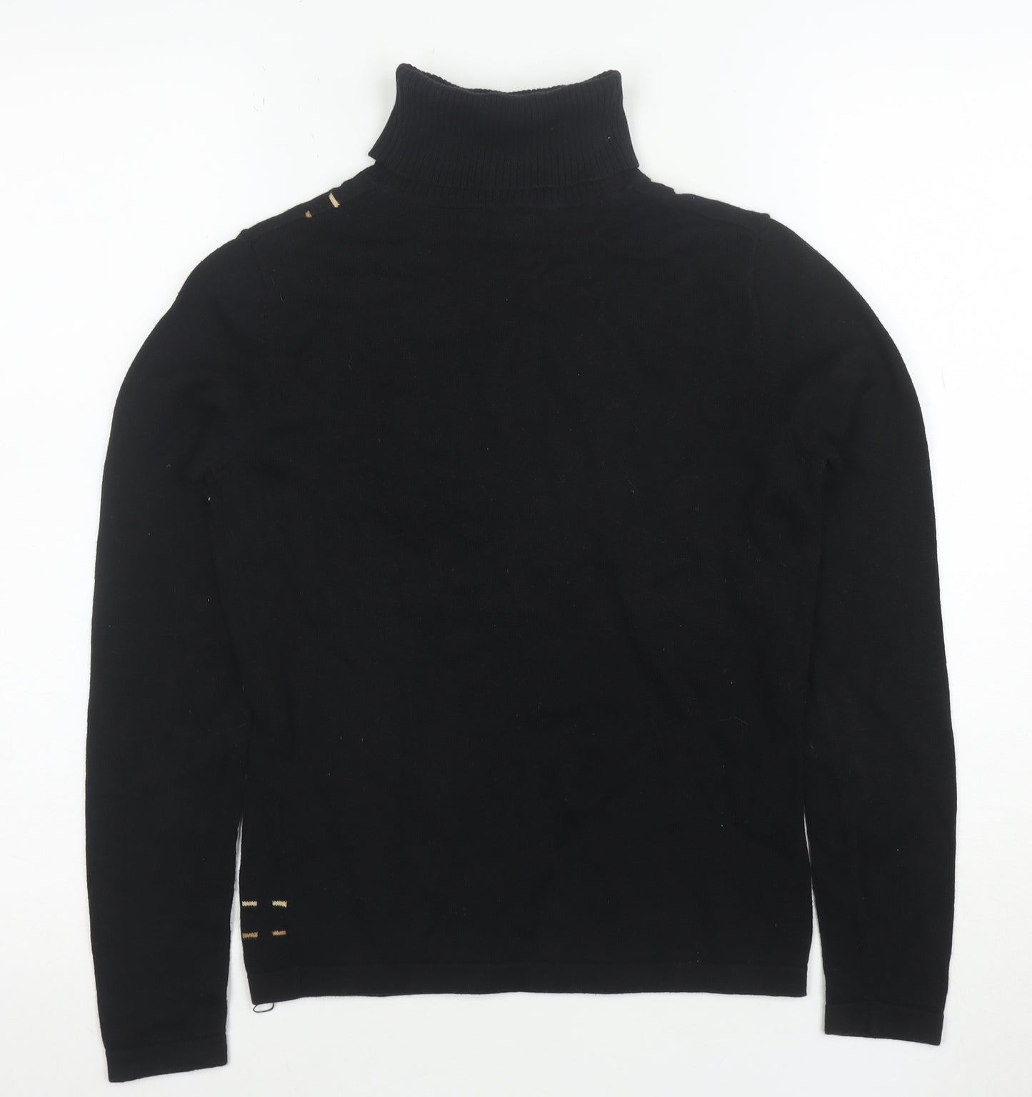 Mexx Women's Black Roll Neck Jumper Size S 100% Cotton