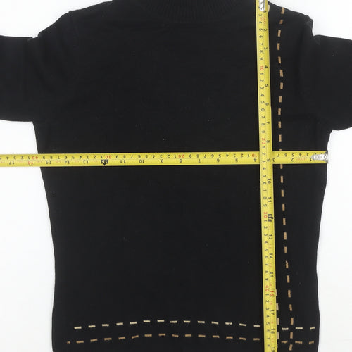 Mexx Women's Black Roll Neck Jumper Size S 100% Cotton