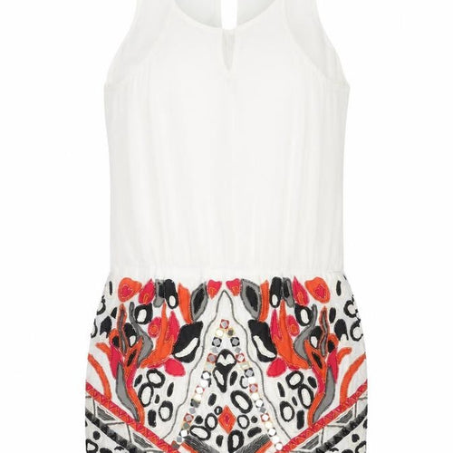 Zara Trafaluc Women’s Ivory Bodycon Dress XS Beaded Tribal Sequin