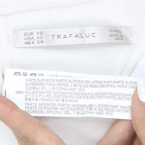 Zara Trafaluc Women’s Ivory Bodycon Dress XS Beaded Tribal Sequin