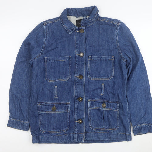 Next Women's Blue Denim Basic Jacket Size 8 Casual Cotton