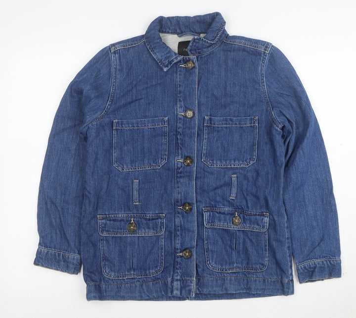 Next Women's Blue Denim Basic Jacket Size 8 Casual Cotton