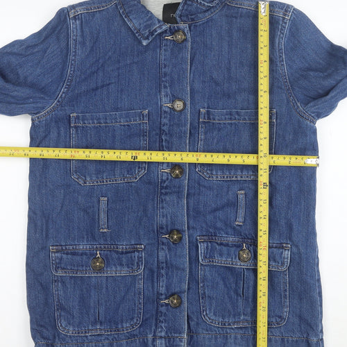 Next Women's Blue Denim Basic Jacket Size 8 Casual Cotton