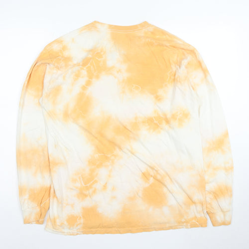 Rebels & Nomads Men's Orange Tie-Dye Desert Long Sleeve T-Shirt Medium