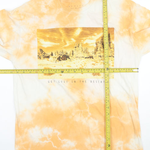 Rebels & Nomads Men's Orange Tie-Dye Desert Long Sleeve T-Shirt Medium
