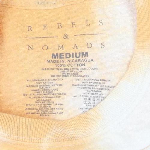 Rebels & Nomads Men's Orange Tie-Dye Desert Long Sleeve T-Shirt Medium