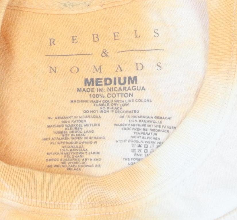 Rebels & Nomads Men's Orange Tie-Dye Desert Long Sleeve T-Shirt Medium