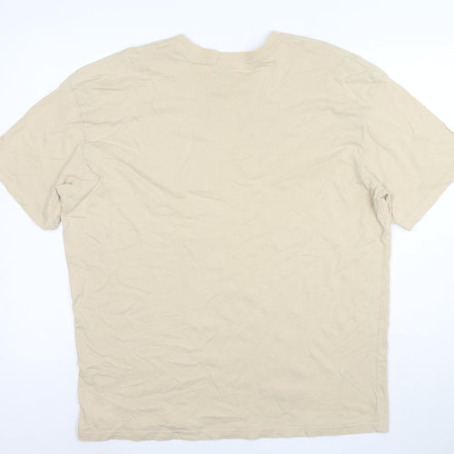 boohooMAN Men's Beige Graphic Homme Regular Fit T-Shirt M
