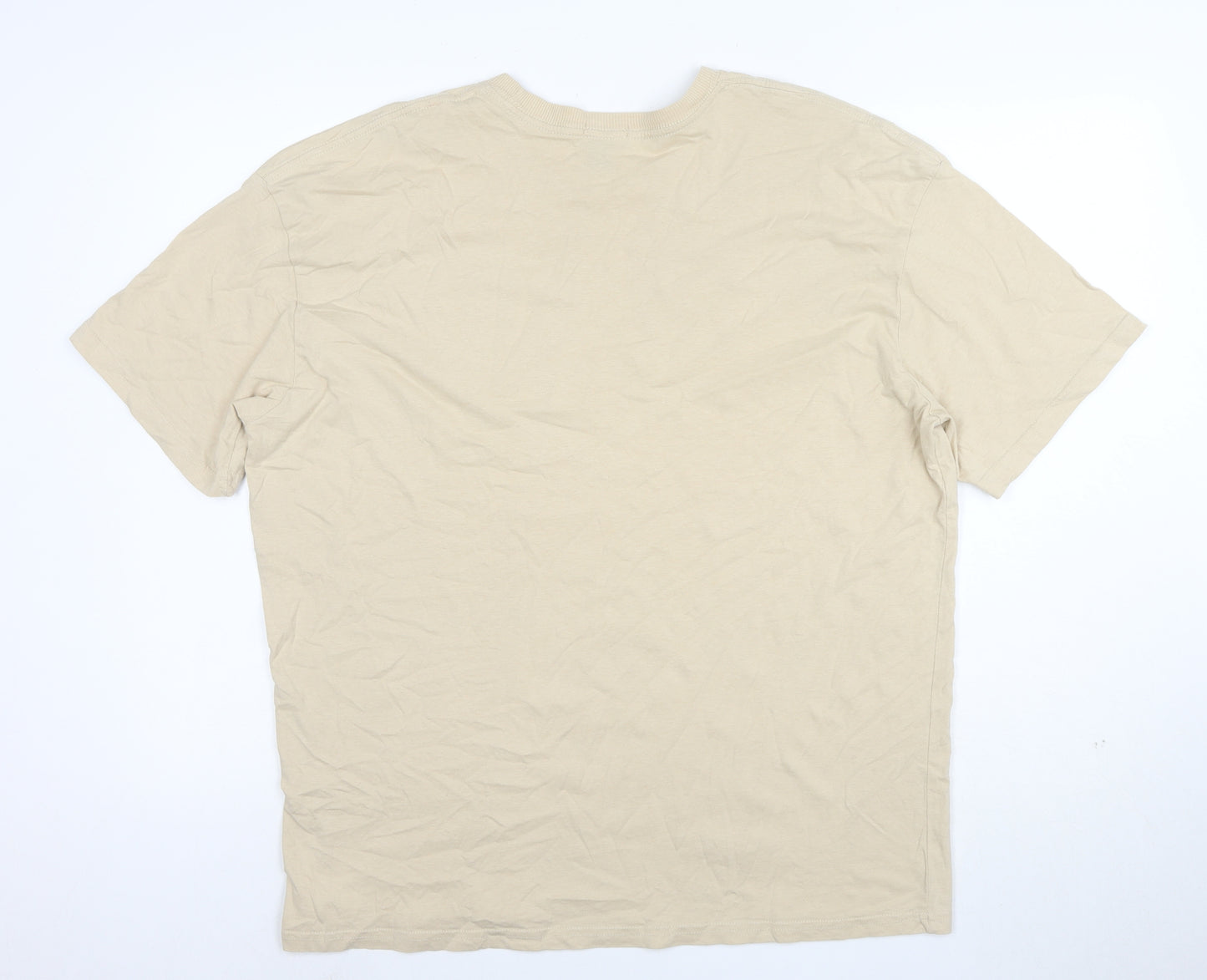 boohooMAN Men's Beige Graphic Homme Regular Fit T-Shirt M