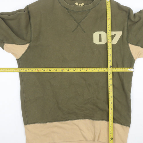 Watch2 Mens Green Small Pullover Crew Neck Sweatshirt