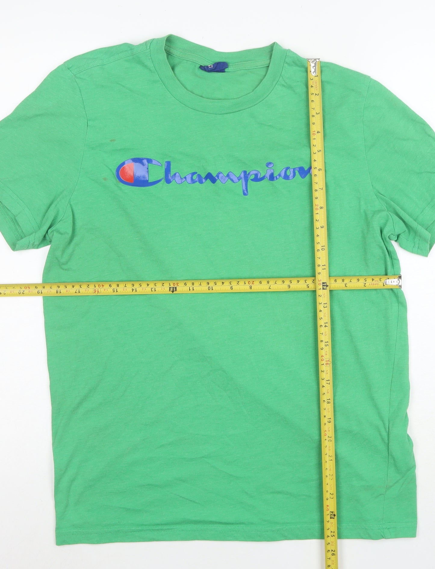 Champion Men's Green Medium Short Sleeve Cotton T-Shirt