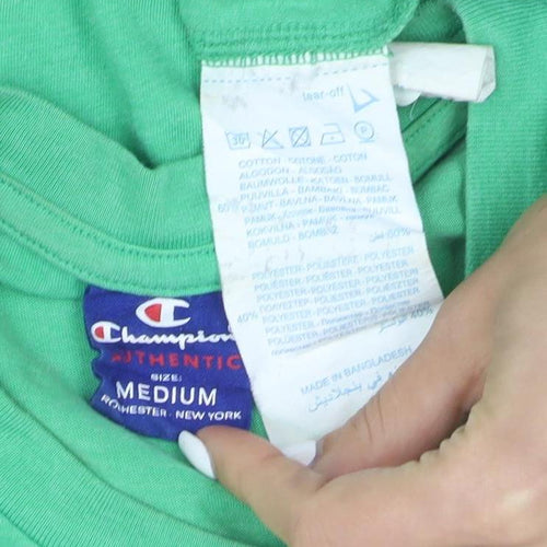Champion Men's Green Medium Short Sleeve Cotton T-Shirt