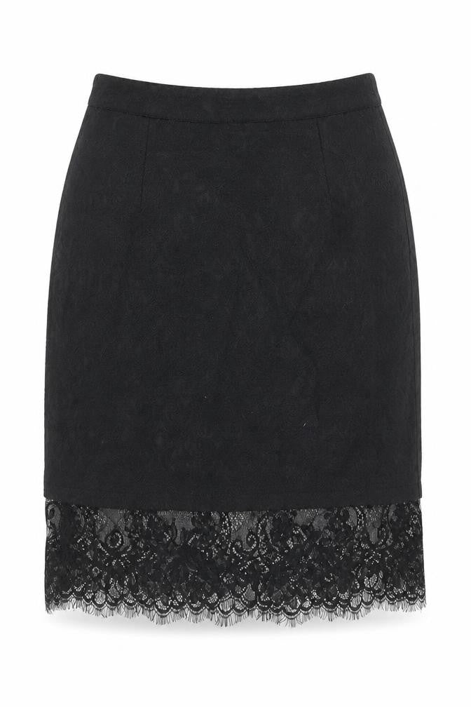 Missguided Women's Black Lace Hem Pencil Skirt Size 6