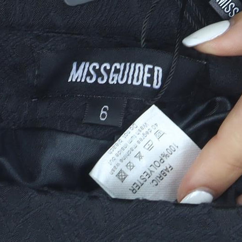 Missguided Women's Black Lace Hem Pencil Skirt Size 6