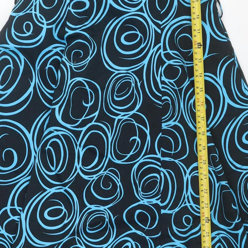 Quiz Women Black Blue Strapless A-Line Knee Dress Size 10