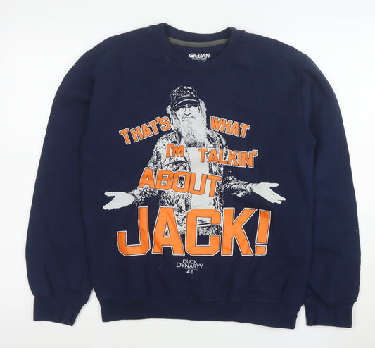 Gildan Men's Blue Duck Dynasty Graphic Pullover Sweatshirt Small
