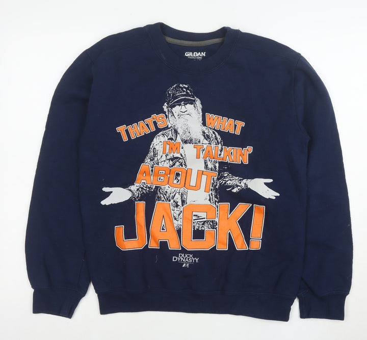 Gildan Men's Blue Duck Dynasty Graphic Pullover Sweatshirt Small