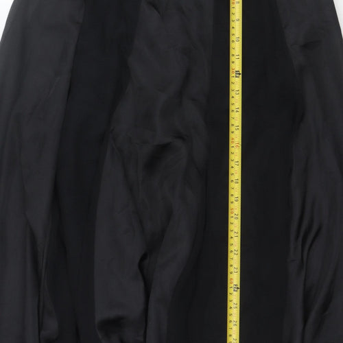 Frank Usher Women's Black Silk Flared Long Skirt Size 10