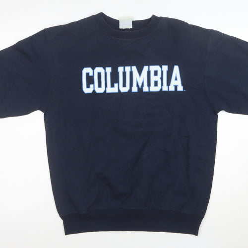 Champion Women's Blue Eco Fleece Columbia Short Sleeve Sweatshirt Size S