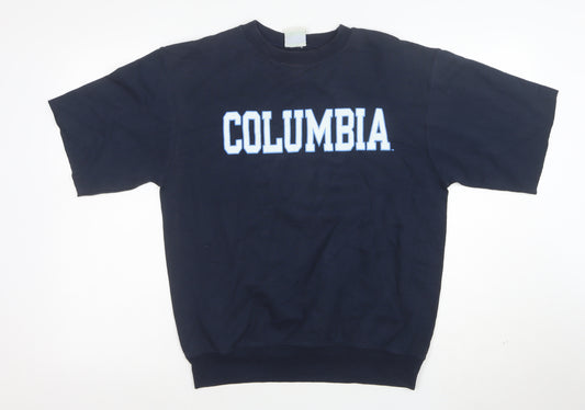 Champion Women's Blue Eco Fleece Columbia Short Sleeve Sweatshirt Size S
