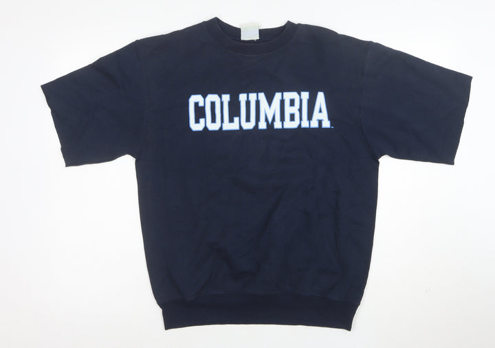 Champion Women's Blue Eco Fleece Columbia Short Sleeve Sweatshirt Size S